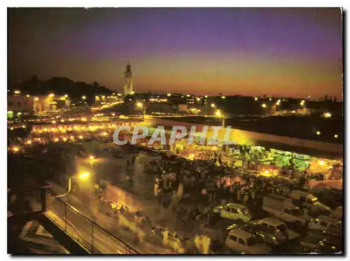 Moderne Karte Marrakech Place Djemaa et Fna la nuit