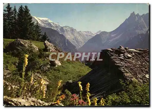 Moderne Karte Les Alpes en Couleurs naturelles Refuge de berger en haute montagne