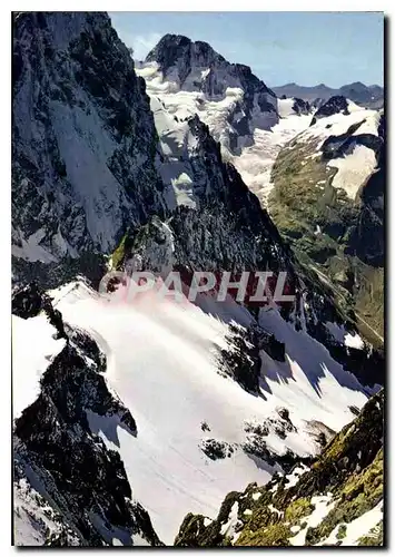 Moderne Karte Parc national des Ecrins Face de l'Ailefroide et les bans