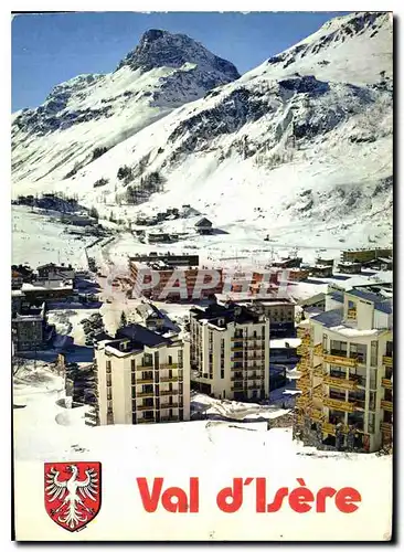 Cartes postales moderne Val d'Isere Savoie Echappee sur la station Au fond le Rocher du Charvet