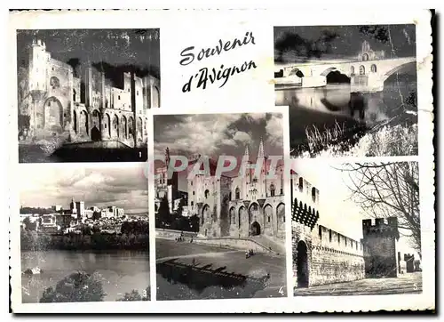 Cartes postales moderne Avignon Palais des Papes le Pon St Benezet Vue d'ensemble sur Avignon le Palais des papes et Not