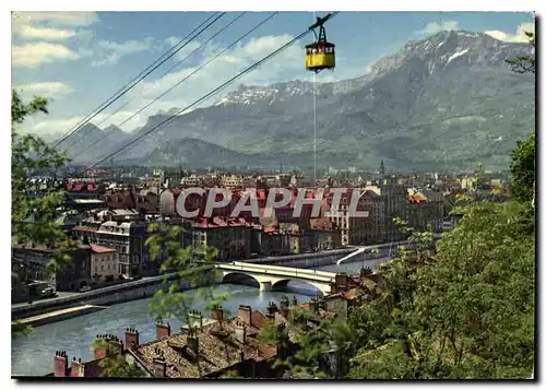 Cartes postales moderne Le Alpes en couleurs naturelles Grenoble Telepherique de la Bastille et le Moucherette