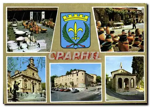 Cartes postales moderne Souvenir de Vallauris Centre mondial de Poteries et de Ceramiques d'Art L'Eglise et la Statue L'