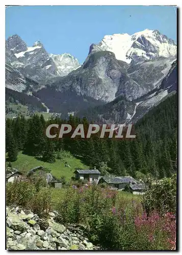 Moderne Karte Les Alpes touristiques Hameau de haute montagne