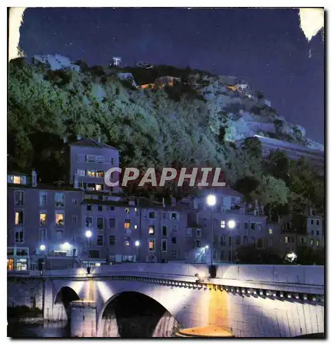 Cartes postales moderne Grenoble la nuit Illumination du Pont Marius Gontard et de la Bastille