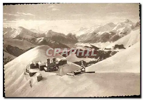 Moderne Karte Pelerinage de N D de la Salette Paysage d'hiver dans le calme des hauteurs