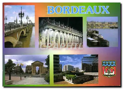 Cartes postales moderne Images de France Aquitaine Bordeaux le pont de pierre la facade du Grand Theatre illuminee Penic