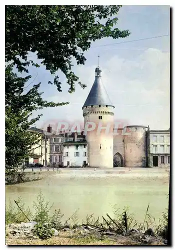 Moderne Karte Libourne Gironde les Quais et la Tour de l'Horloge