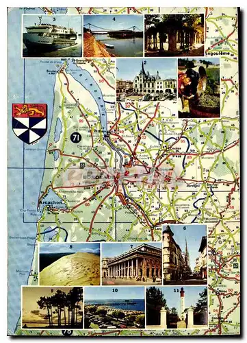 Cartes postales moderne Souvenir de la Gironde d'apres la carte Michelin Vendanges Libourne le Bac la Reole Saint Emilio