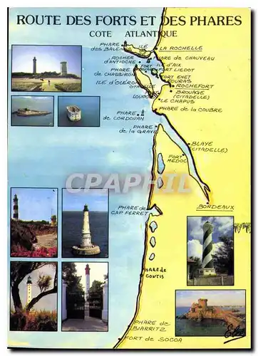 Cartes postales moderne Route des forts et des Phares Cote Atlantique