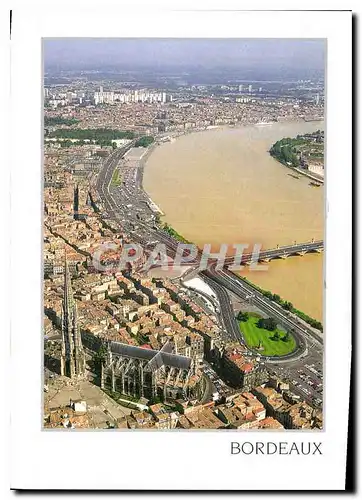 Moderne Karte Bordeaux Gironde Quartier Saint Michel et les quais