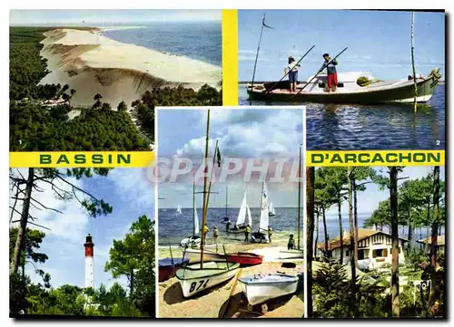 Cartes postales moderne Couleurs et lumiere de France Bassin d'Arcachon Gironde la Grande Dune du Pilat une pinasse du B