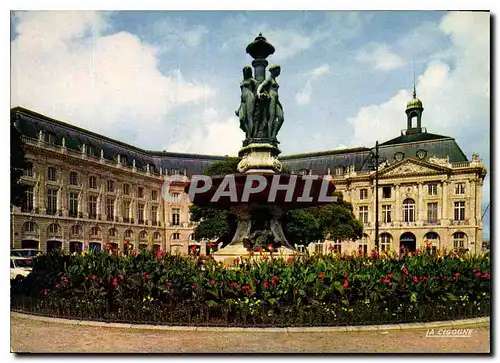 Cartes postales moderne Bordeaux Gironde Place de la Bourse Fontaine des Trois Graces