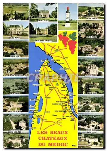 Moderne Karte Les Beaux Chateaux du Medoc
