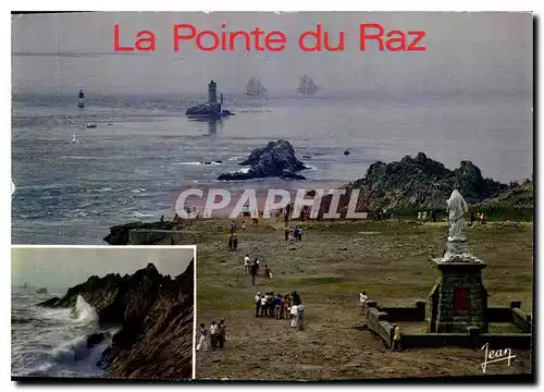 Cartes postales moderne La Bretagne la Pointe du Raz Passage dans le Raz de Sein des navires ecole la Belle route et l'E