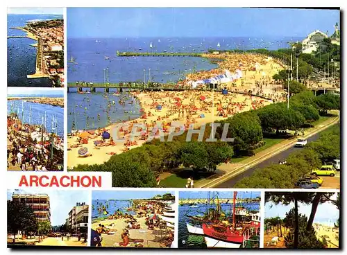 Cartes postales moderne Couleurs et Lumiere de France Bassin d'Arcachon Arcachon Gironde le Front de Mer le Port de Pech