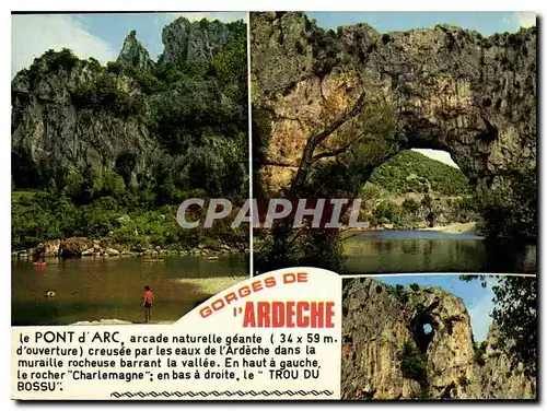 Cartes postales moderne Les Gorges de l'Ardeche Le Rocher Charlemagne