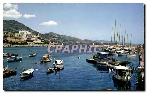 Cartes postales moderne Reflets de la Cote d'Azur Principaute de Monaco Le Port a droite le Casino et l'Hotel de Paris