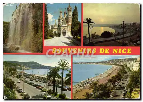 Moderne Karte Souvenir de Nice