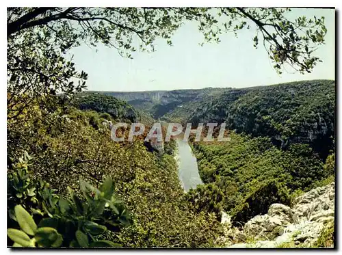 Moderne Karte Paysage du Vivarais Gorges de l'Ardeche Rocher de la Cathedrale