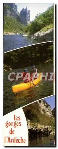 Moderne Karte Les Gorges de l'Ardeche Rocher de la Cathedrale Pont d'Arc Canoes sur l'Ardeche