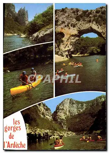 Cartes postales moderne Les Gorges de L'ardeche Rocher de la Cathedrale Pont d'Arc