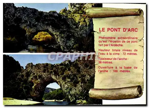 Cartes postales moderne Paysage du Vivarais Gorges de l'Ardeche le Pont d'Arc