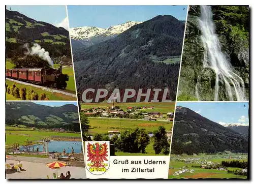 Moderne Karte Gruss aus Uderns im Zillertal