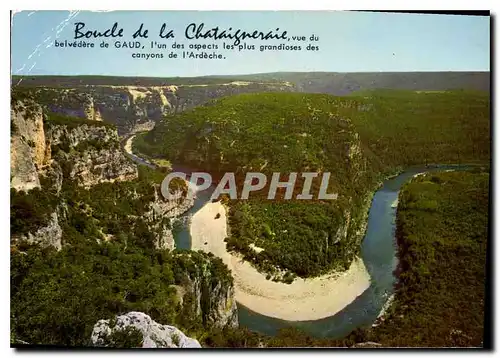 Moderne Karte Boucle de la Chataigneraie vue du belvedere du Gaud l'un des aspects les plus grandioses des can