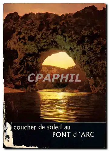 Cartes postales moderne Coucher de Soleil au Pont d'Arc