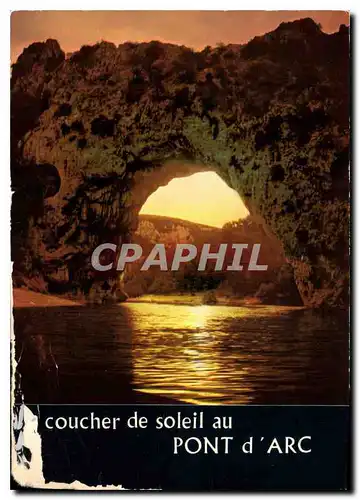 Moderne Karte Coucher de Soleil au Pont d'Arc