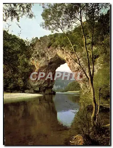 Moderne Karte Les Gorges de l'Ardeche Le Pont d'Arc creuse par les eaux dans le rocher