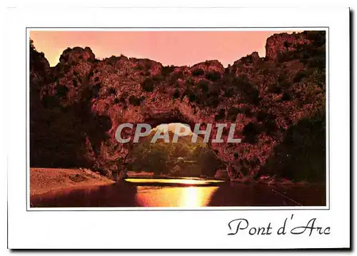 Cartes postales moderne Les Gorges de l'Ardeche Le Pont d'Arc Contre jour
