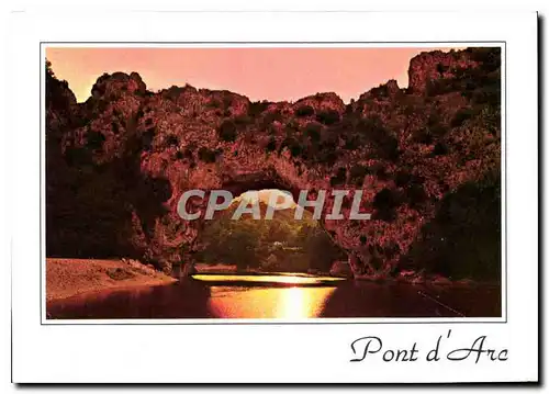 Moderne Karte Les Gorges de l'Ardeche Le Pont d'Arc Contre jour