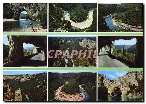 Cartes postales moderne Paysages du Vivarais Gorges de l'Ardeche Pont d'Arc ert Defile de Roums