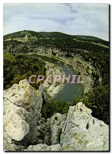 Cartes postales moderne Paysages du Vivarais Gorges de l'Ardeche Boucle de Louby vue du Belvedere du Rang Pointu