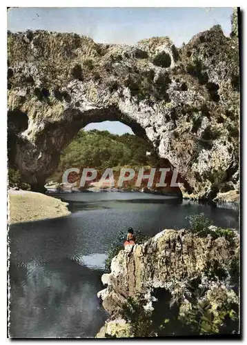 Moderne Karte Les Gorges de l'Ardeche Au Pont d'Arc creuse par les eaux dans le rocher