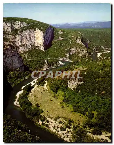 Moderne Karte Les Gorges de l'Ardeche Le Pas du Mouosse vu du belvedere du Serre de Tourre