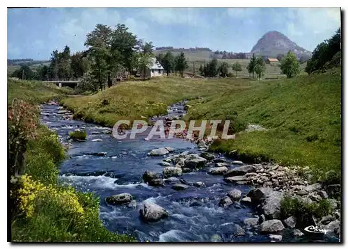 Moderne Karte L'Ardeche touristique Source de la Loire La Loire et son premiere affluent l'Aygue Nere