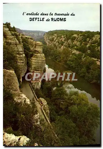 Moderne Karte L'Ardeche dans la traversee du Defile de Ruoms