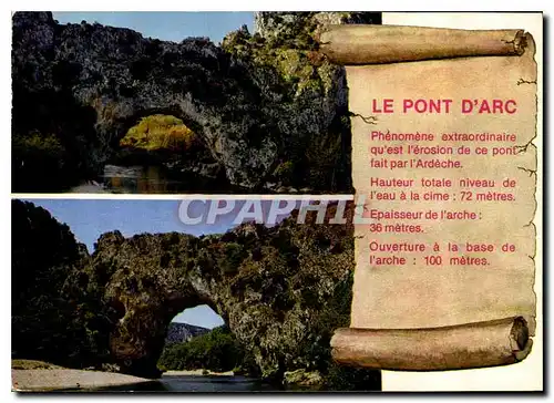 Cartes postales moderne Paysage du Vivarais Gorges De l'Ardeche Le Pont d'Arc