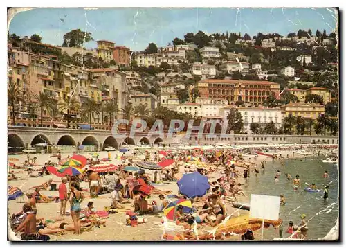 Cartes postales moderne Les Sites Merveilleux de la Cote d'Azur Menton La Plage a l'heure du bain