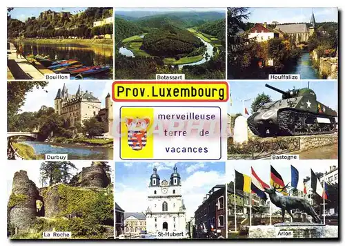 Cartes postales moderne Province de Luxembourg Bouillon Botazssart Bastogne Tank Char d'assaut la Roche