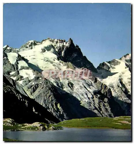 Moderne Karte En Oisans Le Grand Pic de la Meije et le Glacier du Rateau