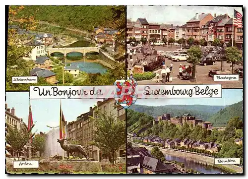 Moderne Karte Un Bonjour du Luxembourg Belge La Roche en Ardenne Bastogne Arlon Bouillon