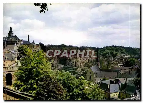 Moderne Karte Luxembourg Promenade de la Corniche et le rocher du Bock