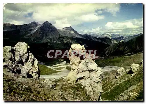 Moderne Karte Col d'Izoard Hautes Alpes Vue sur le Brianconnais