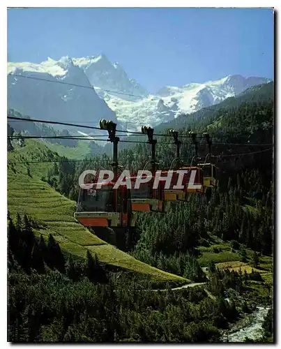 Cartes postales moderne La Grave Hautes Alpes Telepherique des Glaciers de la Meije et Massif de la Meije