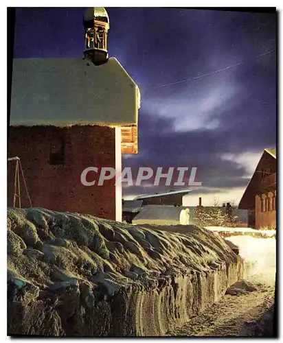 Cartes postales moderne Hiver dans les Alpes Soir sur la Chapelle enneigee