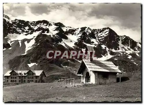 Moderne Karte Route des Grandes Alpes Col du Lautaret Chapelle erigee a la memoire des Martyrs de la Resistanc